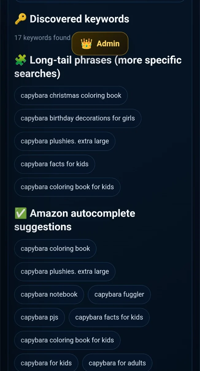 Long-tail phrases واقتراحات Amazon autocomplete في أداة AllWDbook